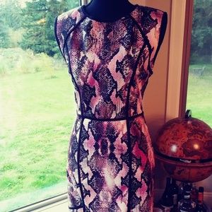 J Lo Pink Snakeskin body con dress sz 6p